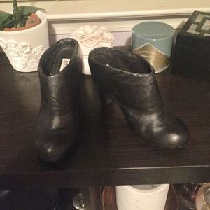 Steve Madden fold over leather booties.